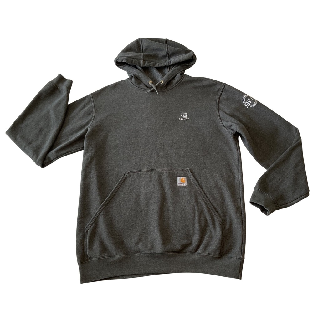 Carhartt Mens Loose Fit Midweight Hoodie Charcoal Brandt Logo TS0121-M Medium